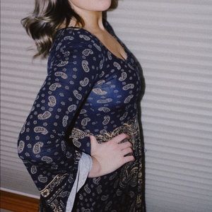 navy and gold party dress